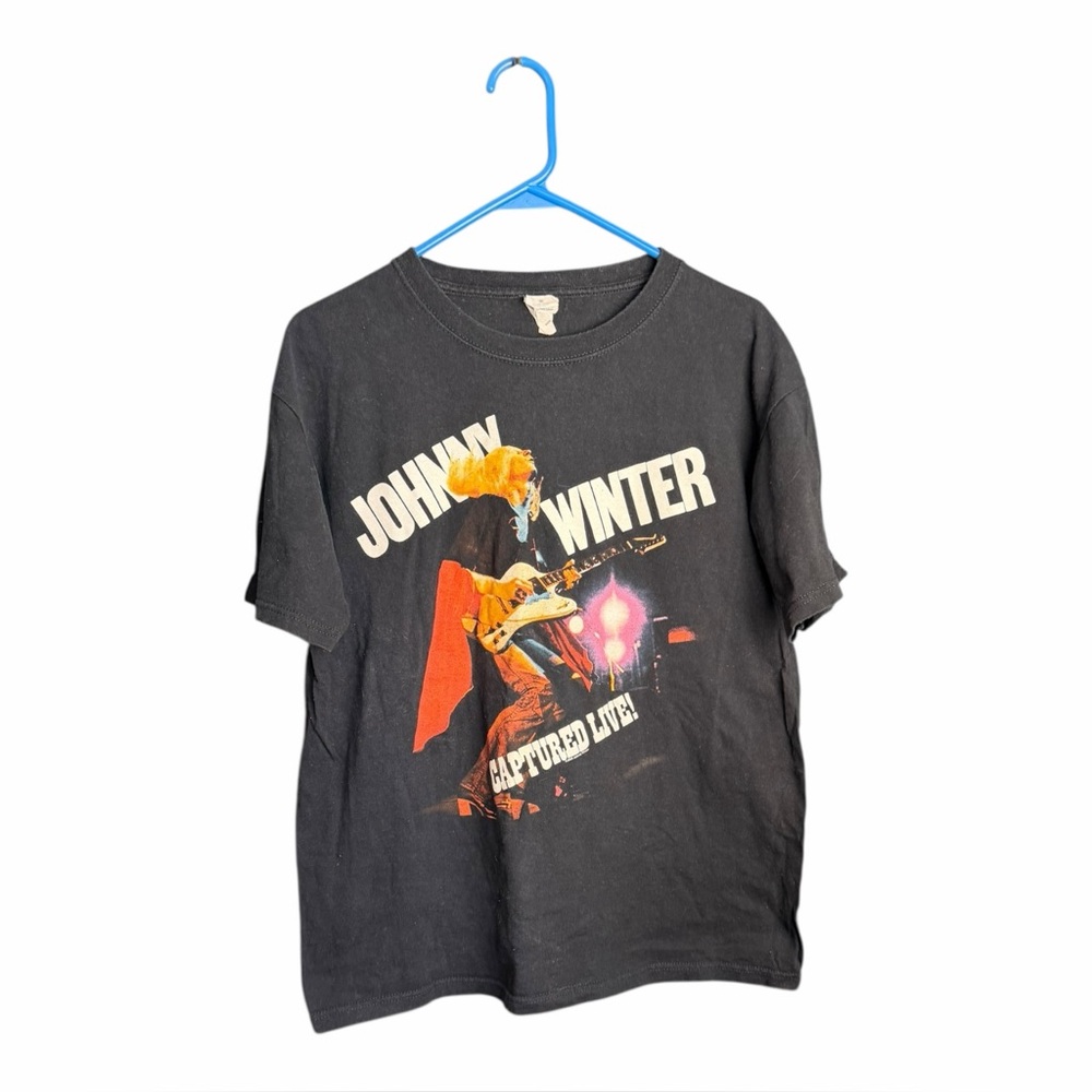 Johnny Winter Captured Live 2009 Y2K BAND Tee T Shirt Short Sleeve Medium